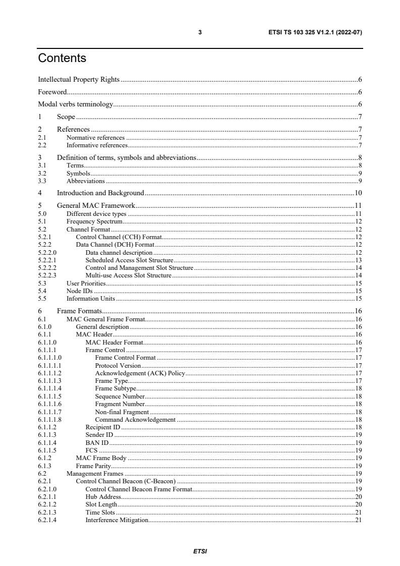 ETSI TS 103 325 V1.2.1 (2022-07) ETSI TS 103 325 V1.2.1 (2022-07) - Smart Body Area Network (SmartBAN); Low Complexity Medium Access Control (MAC) for SmartBAN