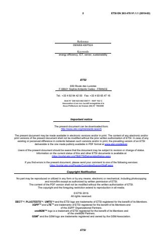 SIST EN 303 470 V1.1.1:2019 ETSI EN 303 470 V1.1.1 (2019-03) - Environmental Engineering (EE); Energy Efficiency measurement methodology and metrics for servers - Page 2 preview