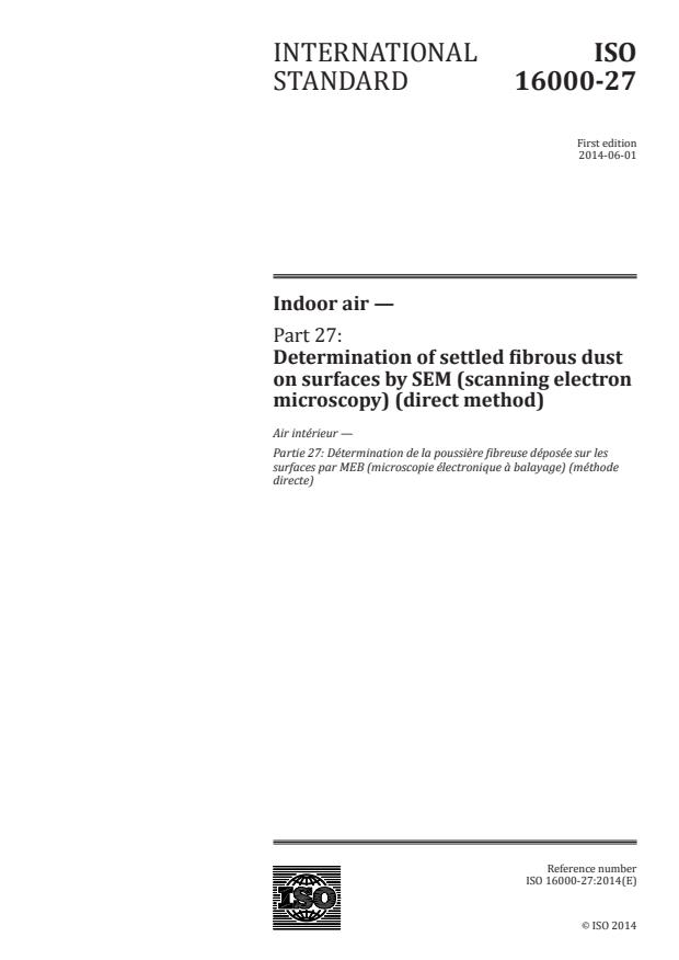 ISO 16000-27:2014 - Indoor air