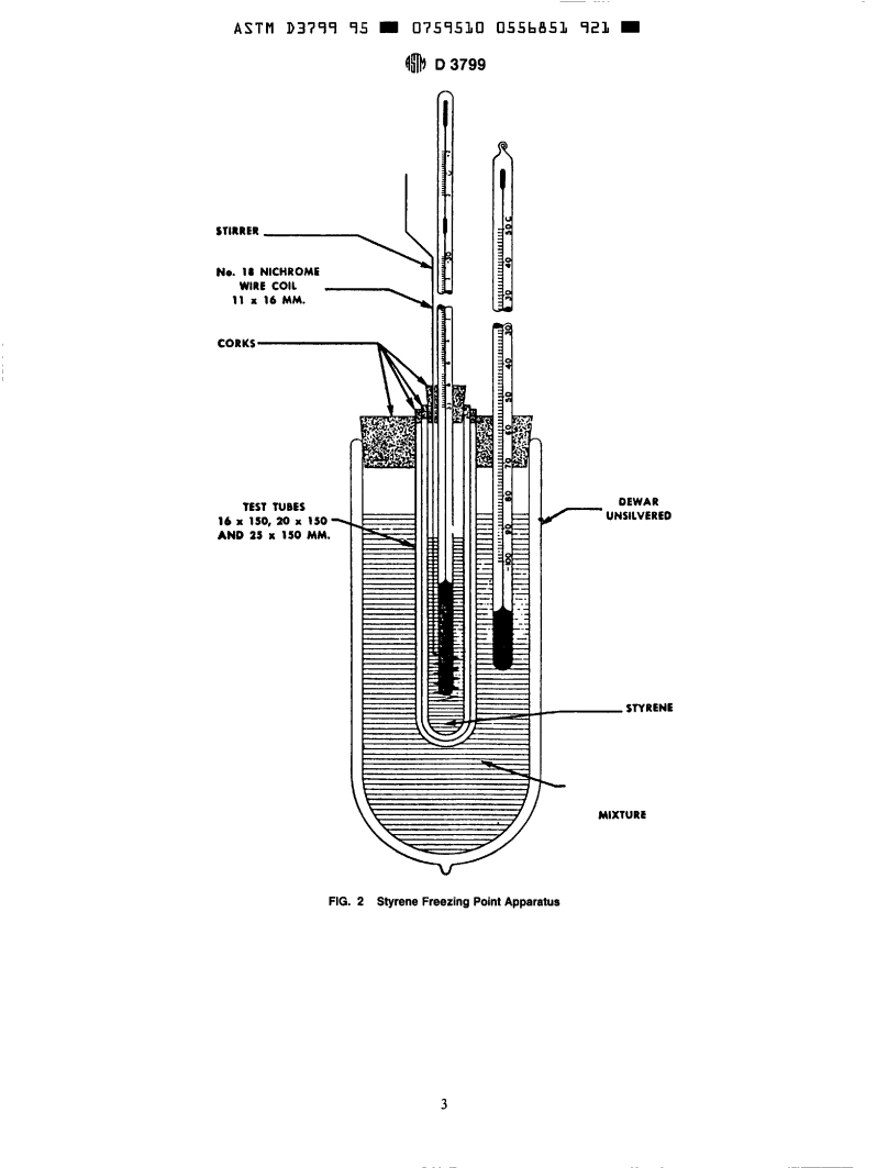 ASTM D3799-95 - Standard Test Method for Purity of Styrene by Freezing Point Method (Withdrawn 2000)