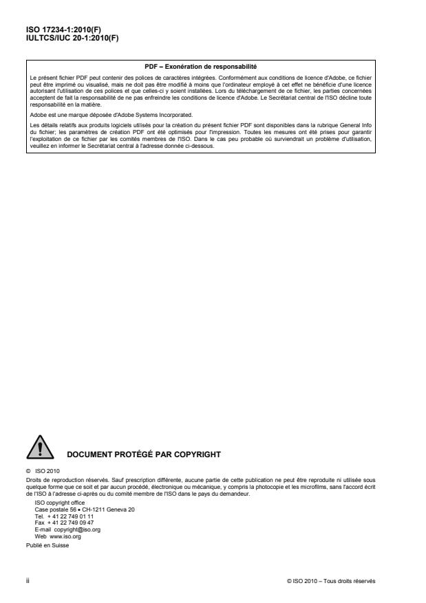 ISO 17234-1:2010 ISO 17234-1:2010 - Cuir -- Essais chimiques pour le dosage de certains colorants azoiques dans les cuirs teints - Page 2 preview