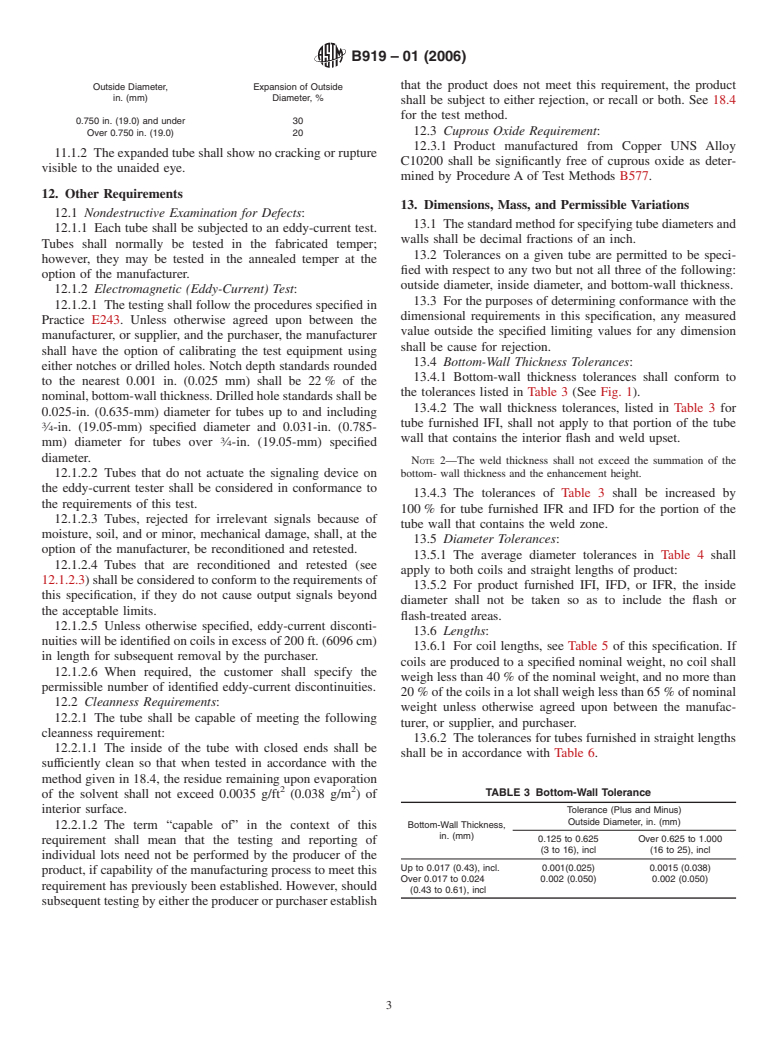 ASTM B919-01(2006) - Standard Specification for Welded Copper Heat Exchanger Tubes With Internal Enhancement