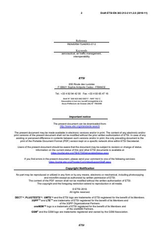 SIST EN 303 213-3 V2.1.1:2020 ETSI EN 303 213-3 V1.2.0 (2018-11) - Advanced Surface Movement Guidance and Control System (A-SMGCS); Part 3: Community Specification for application under the Single European Sky Interoperability Regulation EC 552/2004 for a deployed cooperative sensor including its interfaces - Page 2 preview