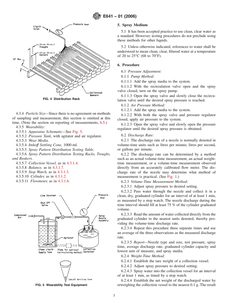 ASTM E641-01(2006) - Standard Methods for Testing Hydraulic Spray Nozzles Used in Agriculture