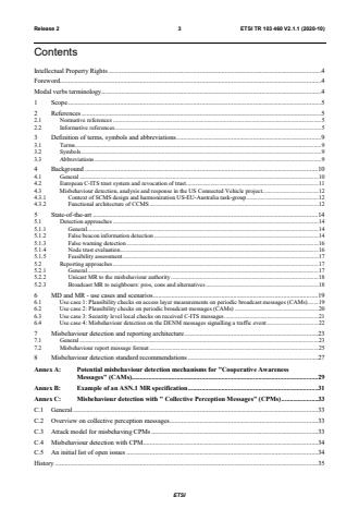 ETSI TR 103 460 V2.1.1 (2020-10) - Intelligent Transport Systems (ITS); Security; Pre-standardization study on Misbehavior Detection; Release 2