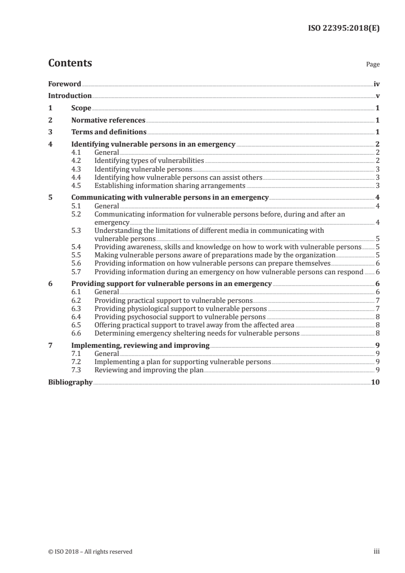 ISO 22395:2018 - Security and resilience — Community resilience — Guidelines for supporting vulnerable persons in an emergency
Released:9/27/2018
