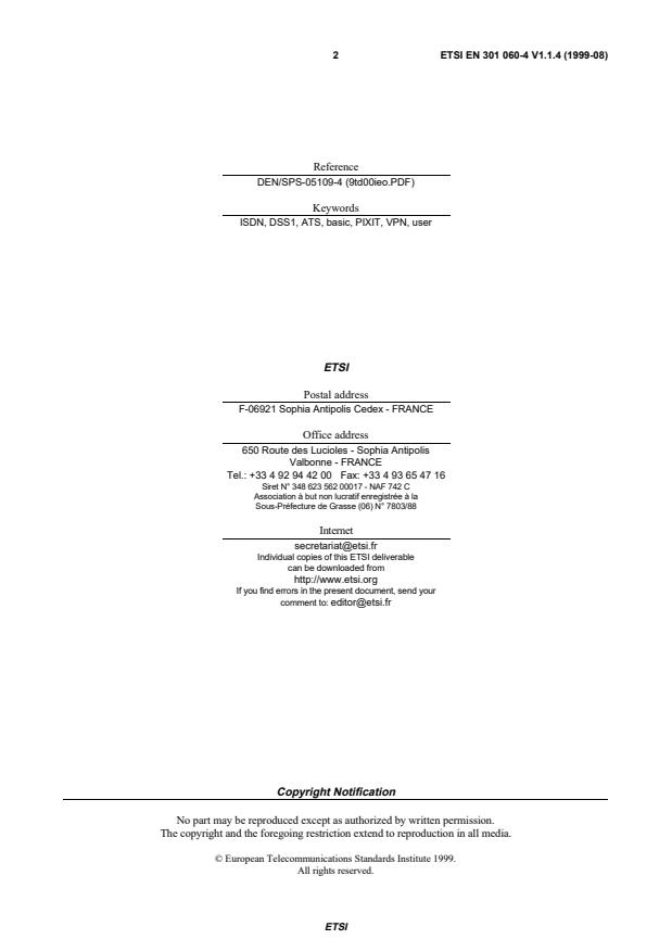 SIST EN 301 060-4 V1.1.4:2005 SIST EN 301 060-4 V1.1.4:2005 - Page 4 preview