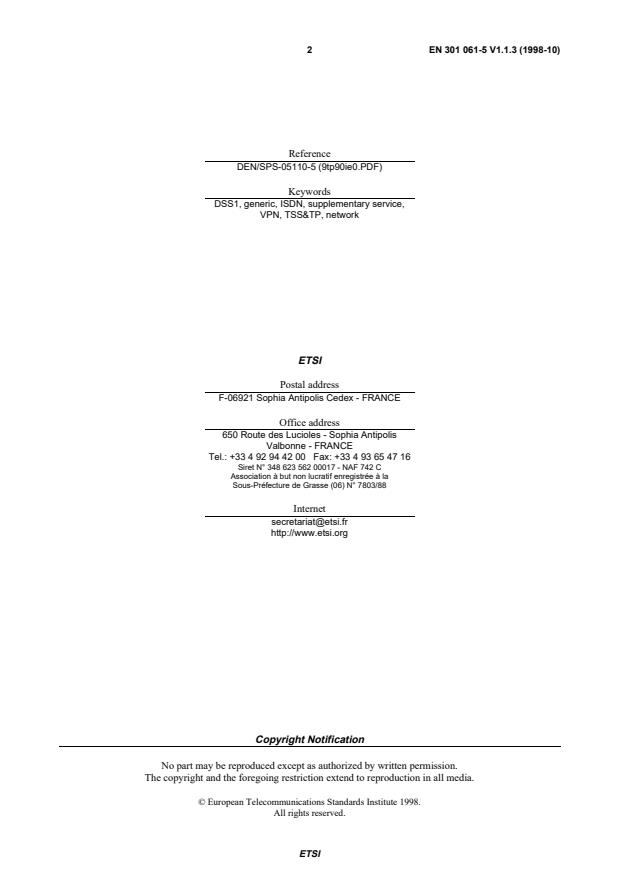 SIST EN 301 061-5 V1.1.3:2005 SIST EN 301 061-5 V1.1.3:2005 - Page 4 preview