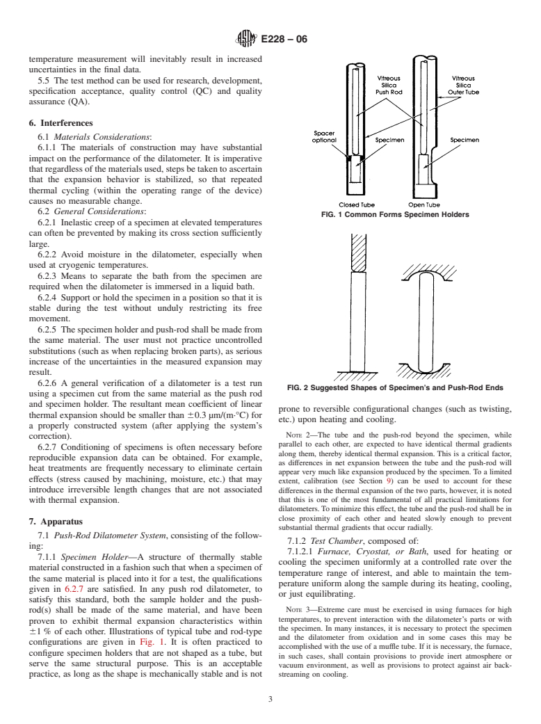 ASTM E228-06 - Standard Test Method for Linear Thermal Expansion of Solid Materials With a Push-Rod Dilatometer