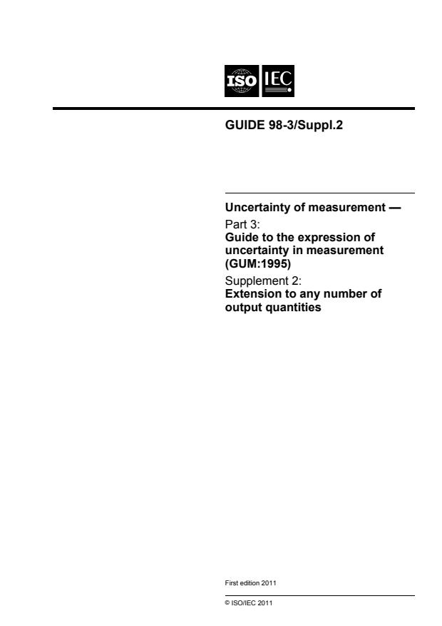 ISO/IEC Guide 98-3:2008/Suppl 2:2011 - Extension to any number of output quantities