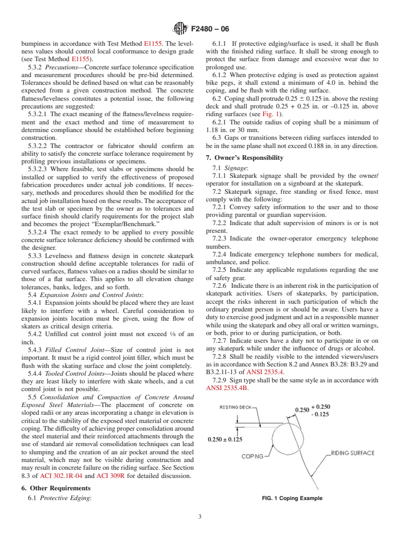 ASTM F2480-06 - Standard Guide for In-ground Concrete Skatepark