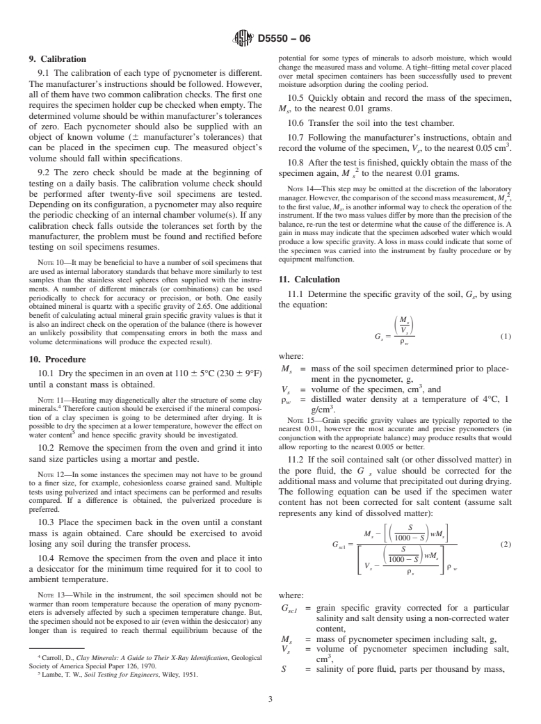 ASTM D5550-06 - Standard Test Method for Specific Gravity of Soil Solids by Gas Pycnometer