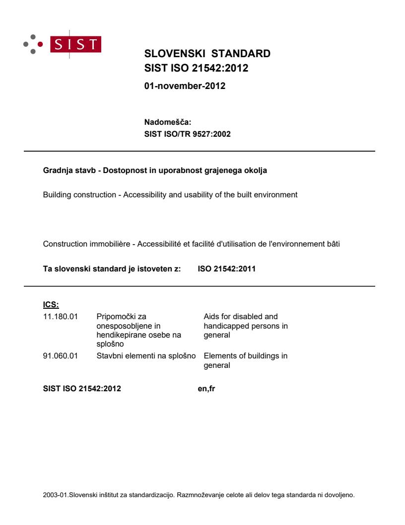 ISO 21542:2012 - BARVE