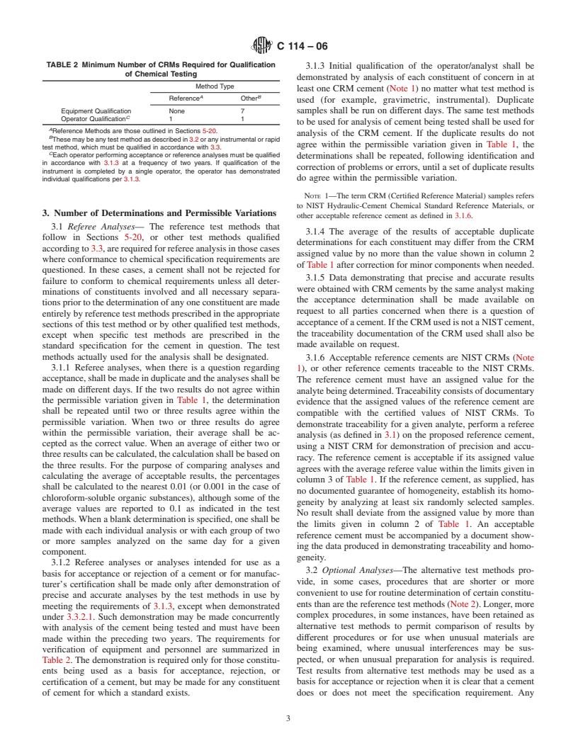 ASTM C114-06 - Standard Test Methods for Chemical Analysis of Hydraulic Cement