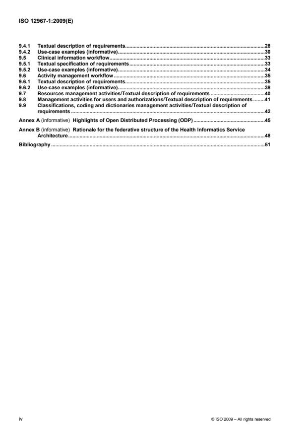 ISO 12967-1:2009 ISO 12967-1:2009 - Health informatics -- Service architecture - Page 4 preview