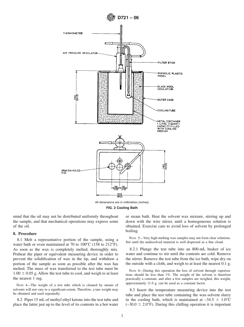 ASTM D721-06 - Standard Test Method for Oil Content of Petroleum Waxes