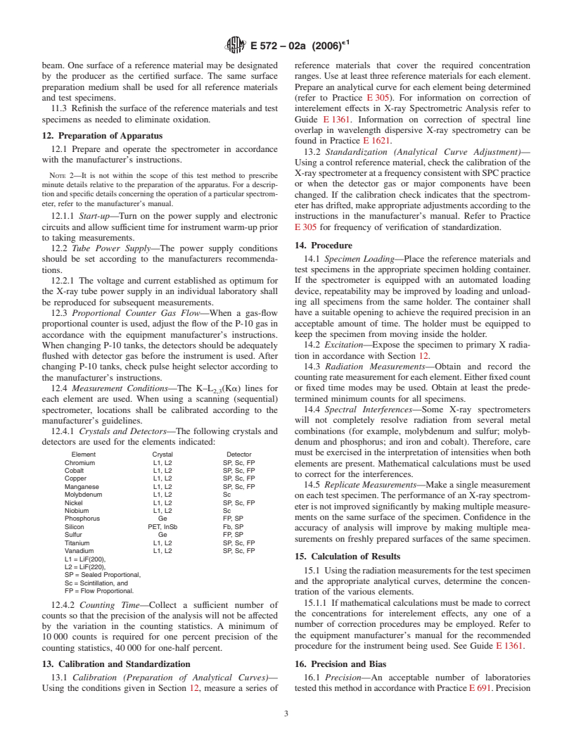 ASTM E572-02a(2006)e1 - Standard Test Method for Analysis of Stainless and Alloy Steels by X-ray Fluorescence Spectrometry