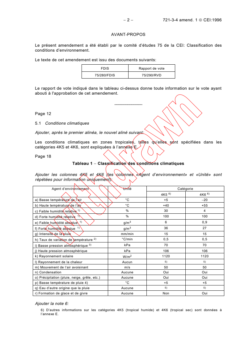 IEC 60721-3-4:1995/AMD1:1996 IEC 60721-3-4:1995/AMD1:1996 - Amendment 1 - Classification of environmental conditions - Part 3: Classification of groups of environmental parameters and their severities - Section 4: Stationary use at non-weatherprotected locations
Released:11/8/1996 - Page 2 preview