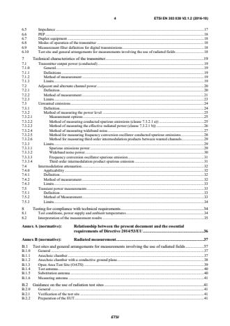 SIST EN 303 039 V2.1.2:2016 ETSI EN 303 039 V2.1.2 (2016-10) - Land Mobile Service; Multichannel transmitter specification for the PMR Service; Harmonised Standard covering the essential requirements of article 3.2 of the Directive 2014/53/EU - Page 4 preview