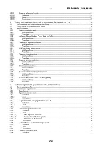 ETSI EN 302 574-1 V2.1.2 (2016-09) ETSI EN 302 574-1 V2.1.2 (2016-09) - Satellite Earth Stations and Systems (SES); Harmonised Standard for Mobile Earth Stations (MES) operating in the 1 980 MHz to 2 010 MHz (earth-to-space) and 2 170 MHz to 2 200 MHz (space-to-earth) frequency bands covering the essential requirements of article 3.2 of the Directive 2014/53/EU; Part 1: Complementary Ground Component (CGC) for wideband systems - Page 4 preview