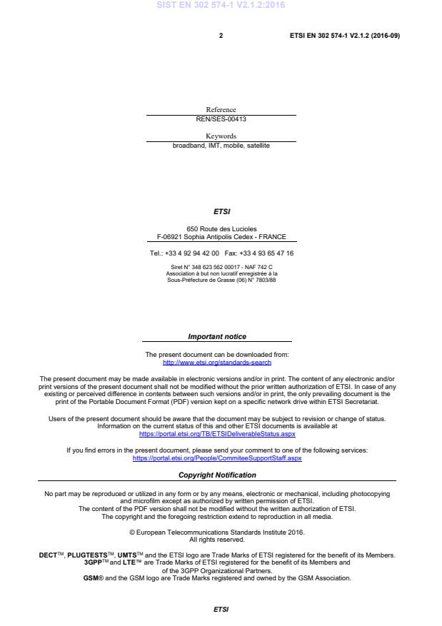 ETSI EN 302 574-1 V2.1.2 (2016-09) EN 302 574-1 V2.1.2:2016 - Page 4 preview