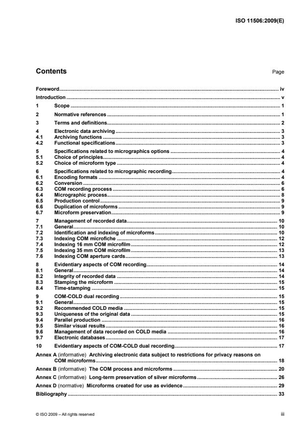 ISO 11506:2009 - Document management applications -- Archiving of electronic data -- Computer output microform (COM) / Computer output laser disc (COLD)