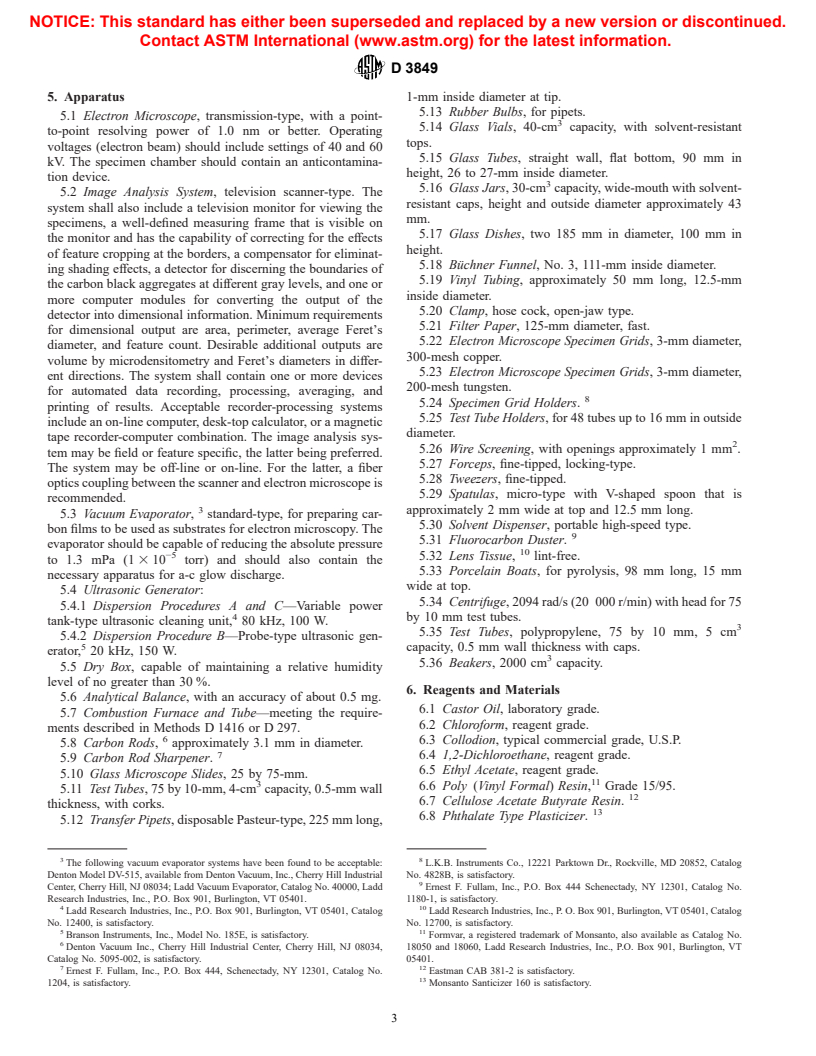 ASTM D3849-95a(2000) - Standard Test Method for Carbon Black - Primary Aggregate Dimensions from Electron Microscope Image Analysis