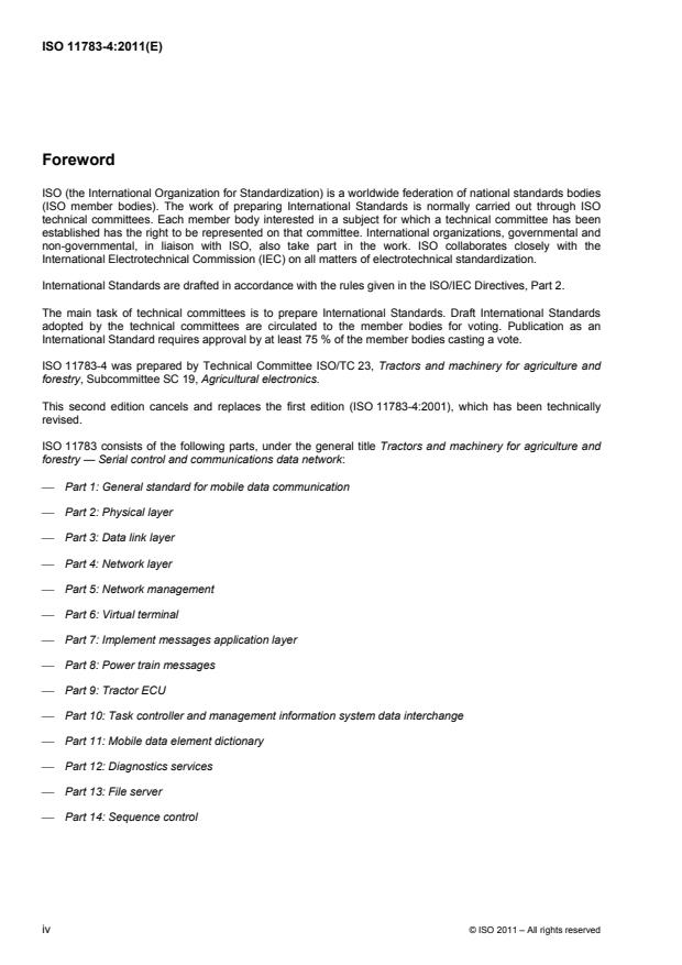 ISO 11783-4:2011 ISO 11783-4:2011 - Tractors and machinery for agriculture and forestry -- Serial control and communications data network - Page 4 preview