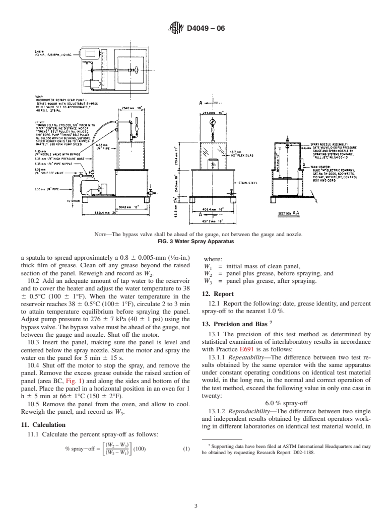 ASTM D4049-06 - Standard Test Method for Determining the Resistance of Lubricating Grease to Water Spray