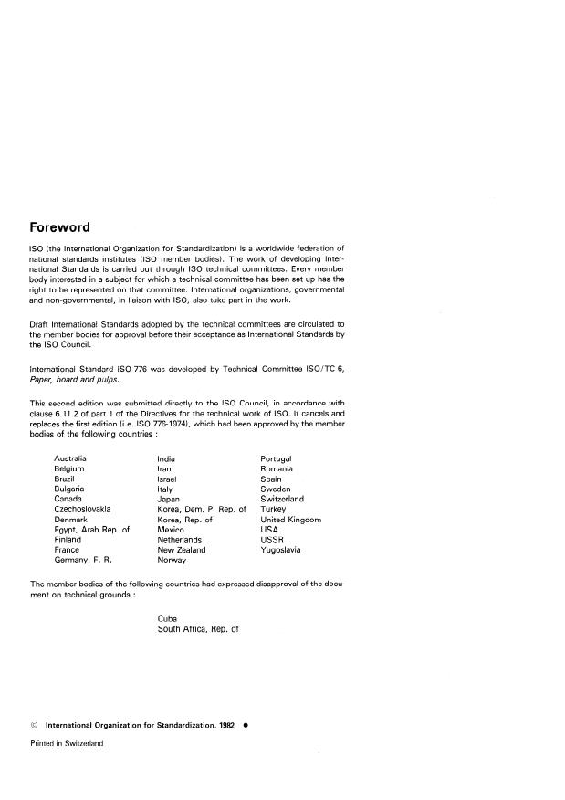 ISO 776:1982 ISO 776:1982 - Pulps -- Determination of acid-insoluble ash - Page 2 preview