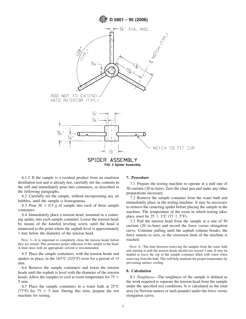 ASTM D5801-95(2006) - Standard Test Method for Toughness and Tenacity of Bituminous Materials