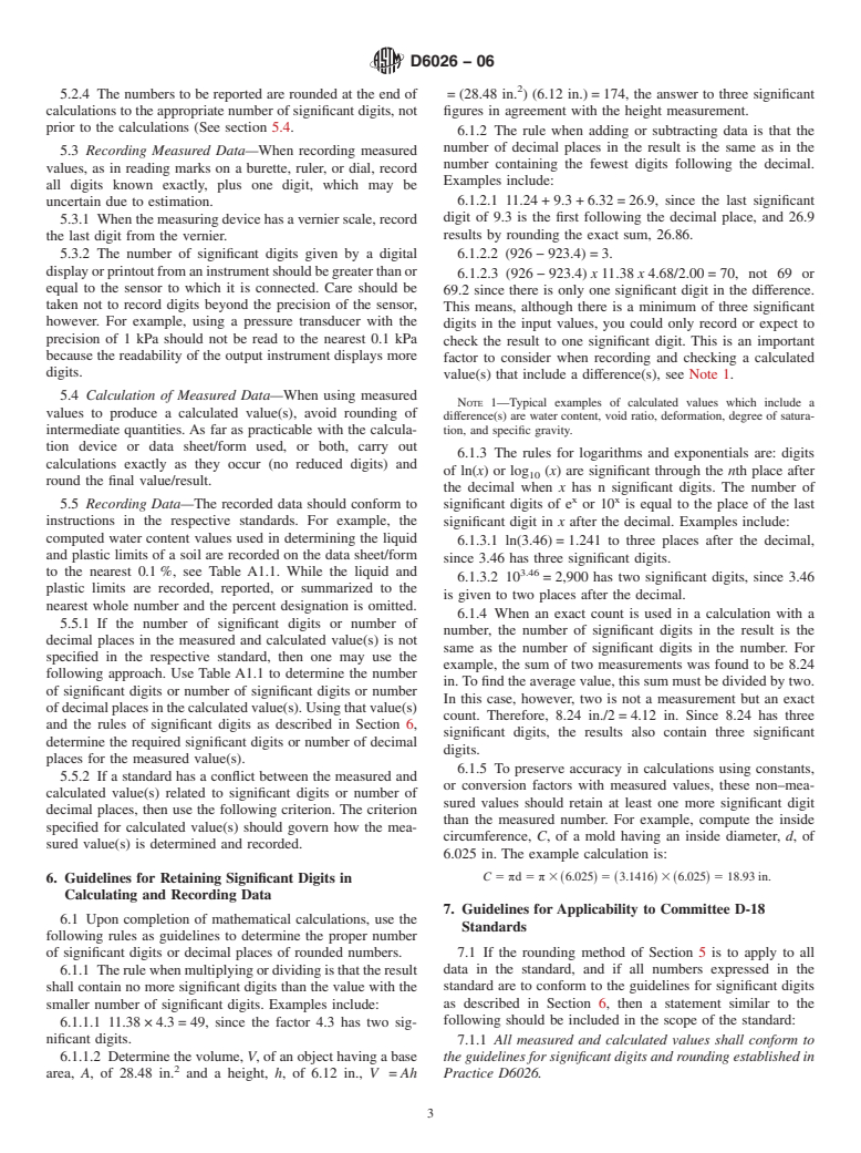 ASTM D6026-06 - Standard Practice for Using Significant Digits in Geotechnical Data