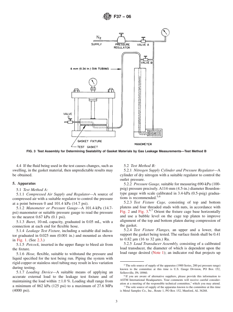 ASTM F37-06 - Standard Test Methods for Sealability of Gasket Materials