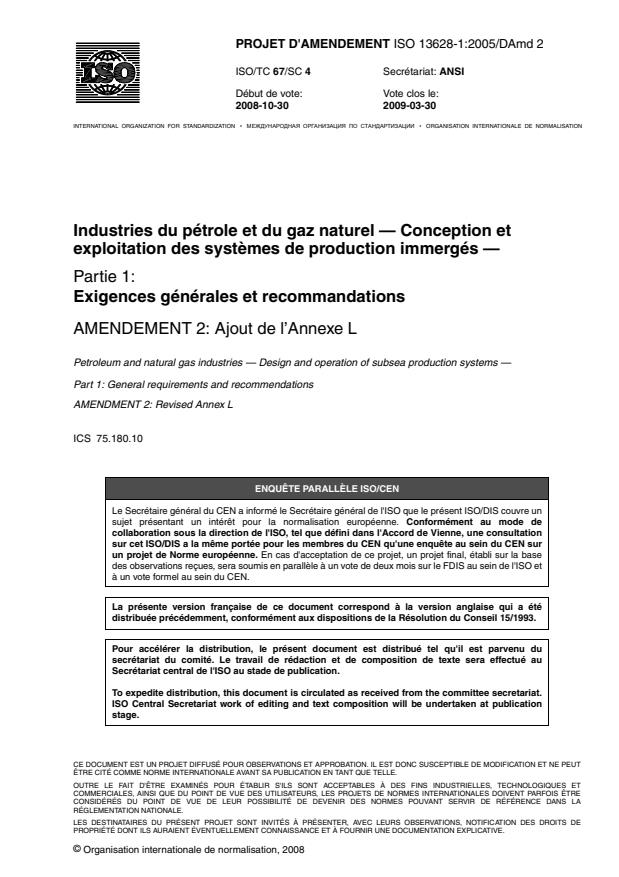 ISO 13628-1:2005/DAmd 2