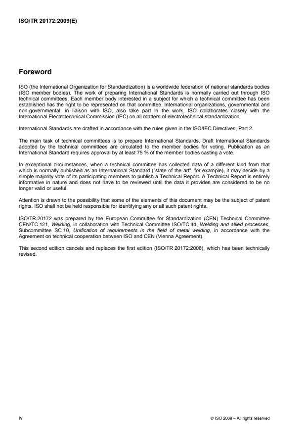 ISO/TR 20172:2009 ISO/TR 20172:2009 - Welding -- Grouping systems for materials -- European materials - Page 4 preview