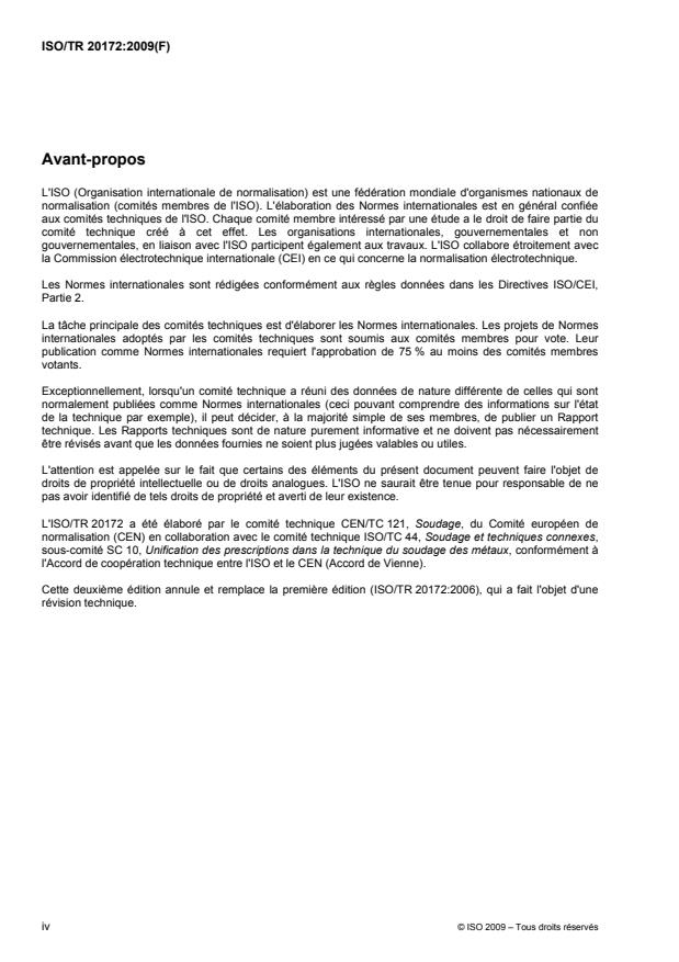 ISO/TR 20172:2009 ISO/TR 20172:2009 - Soudage -- Systemes de groupement des matériaux -- Matériaux européens - Page 4 preview