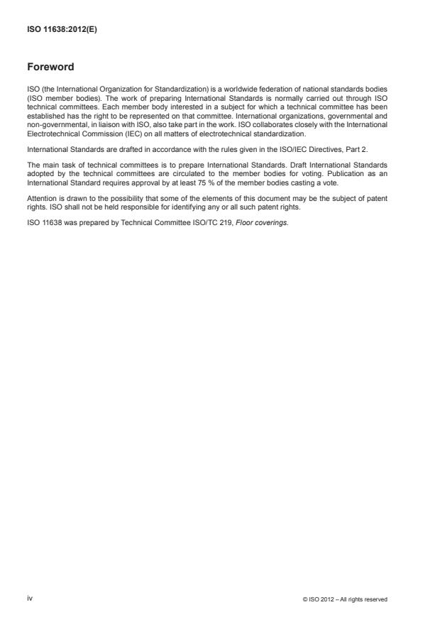 ISO 11638:2012 ISO 11638:2012 - Resilient floor coverings -- Heterogeneous poly(vinyl chloride) flooring on foam -- Specification - Page 4 preview