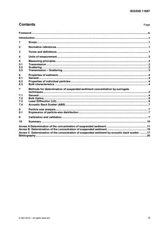 ISO 11657:2014 - Hydrometry -- Suspended sediment in streams and canals -- Determination of concentration by surrogate techniques