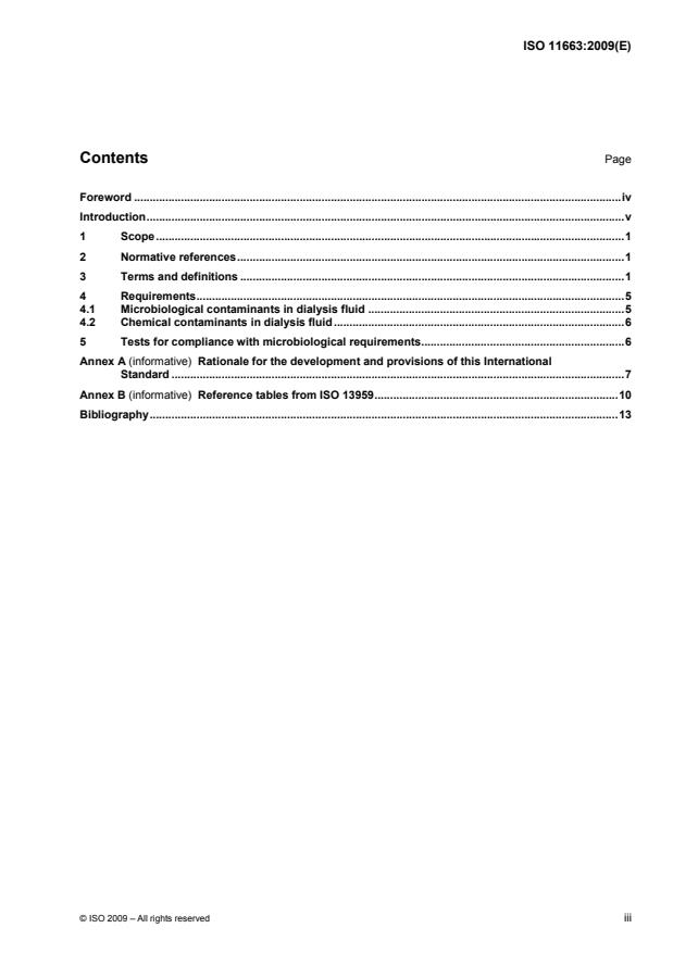 ISO 11663:2009 - Quality of dialysis fluid for haemodialysis and related therapies