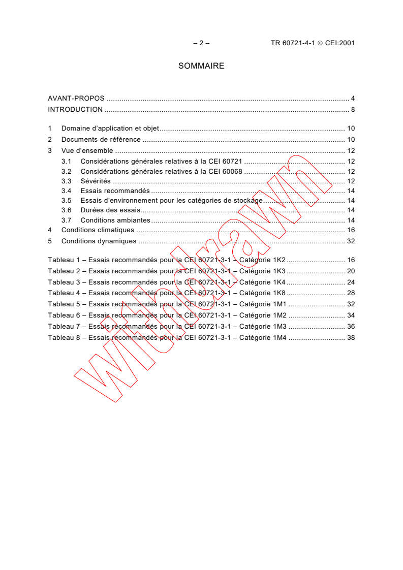 IEC TR 60721-4-1:2001 IEC TR 60721-4-1:2001 - Classification of environmental conditions - Part 4-1: Guidance for the correlation and transformation of environmental condition classes of IEC 60721-3 to the environmental tests of IEC 60068 - Storage
Released:3/30/2001
Isbn:2831857201 - Page 4 preview