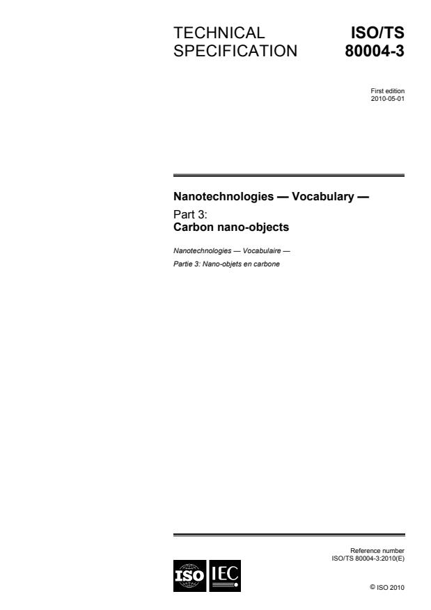 ISO/TS 80004-3:2010 - Nanotechnologies -- Vocabulary