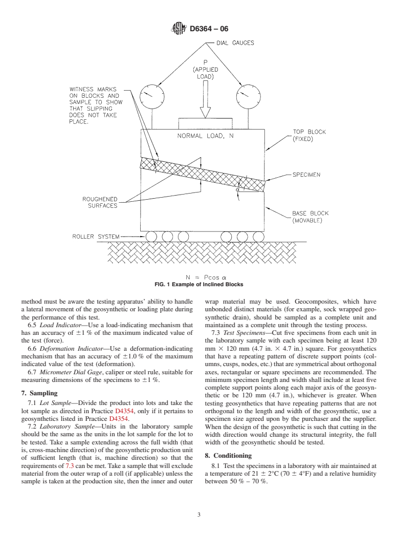 ASTM D6364-06 - Standard Test Method for Determining Short-Term Compression Behavior of Geosynthetics