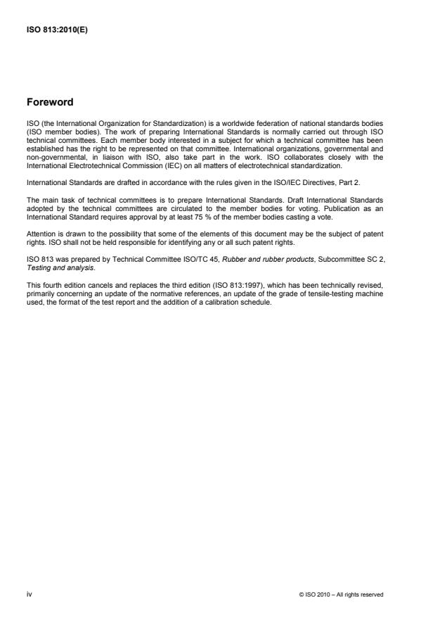 ISO 813:2010 ISO 813:2010 - Rubber, vulcanized or thermoplastic -- Determination of adhesion to a rigid substrate -- 90 degree peel method - Page 4 preview