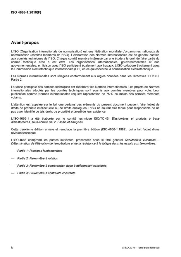 ISO 4666-1:2010 ISO 4666-1:2010 - Caoutchouc vulcanisé -- Détermination de l'élévation de température et de la résistance a la fatigue dans les essais aux flexometres - Page 4 preview