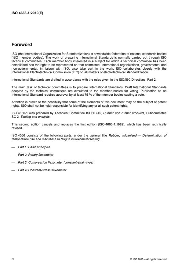ISO 4666-1:2010 ISO 4666-1:2010 - Rubber, vulcanized -- Determination of temperature rise and resistance to fatigue in flexometer testing - Page 4 preview