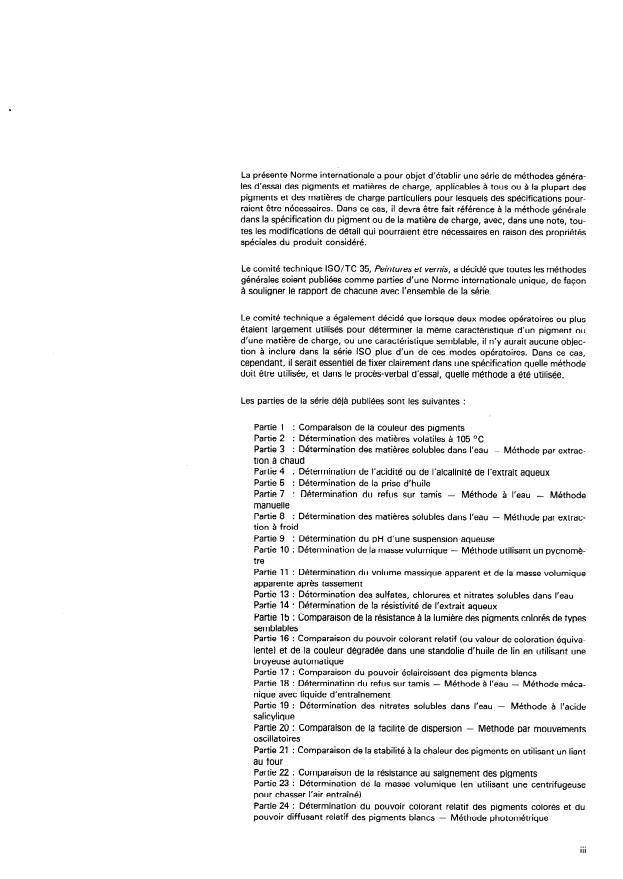 ISO 787-1:1982 - Méthodes générales d'essai des pigments et matieres de charge