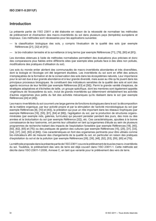 ISO 23611-5:2011 ISO 23611-5:2011 - Qualité du sol -- Prélevement des invertébrés du sol - Page 4 preview