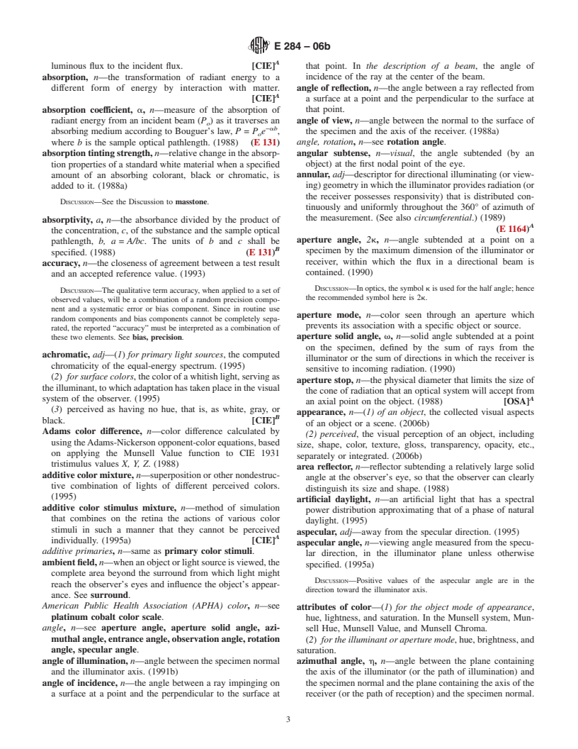 ASTM E284-06b - Standard Terminology of Appearance