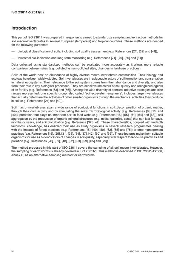 ISO 23611-5:2011 ISO 23611-5:2011 - Soil quality -- Sampling of soil invertebrates - Page 4 preview