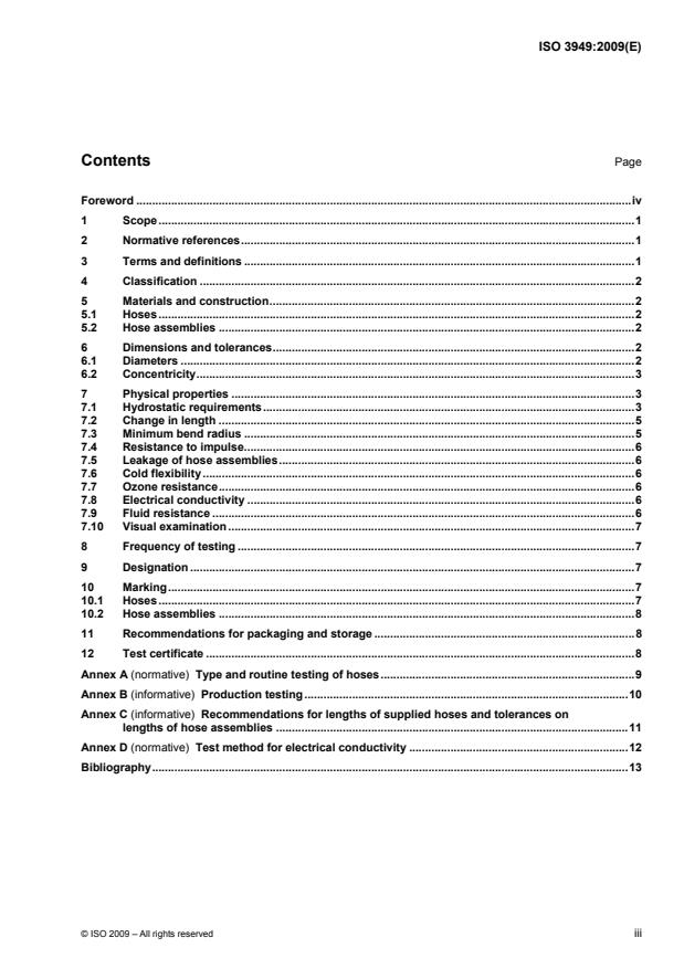 ISO 3949:2009 - Plastics hoses and hose assemblies -- Textile-reinforced types for hydraulic applications -- Specification